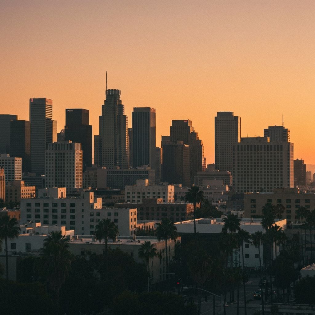 Panoramic collage of Los Angeles landmarks and historic sites